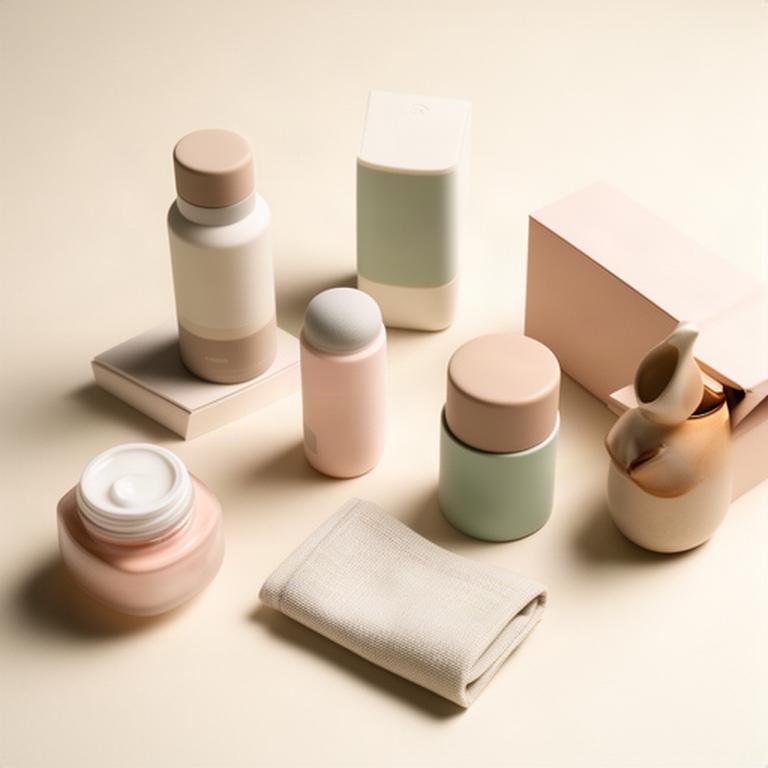 Minimal product arrangement photographed on a pale studio surface for an e-commerce brand