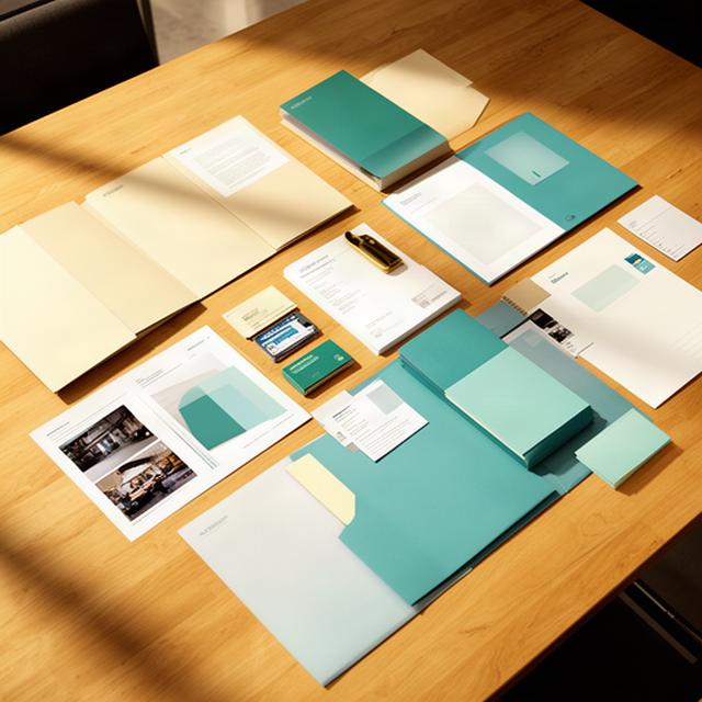 Press kit materials and approved brand copy laid out on a wooden meeting table