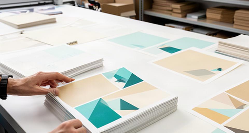 Printed campaign packs being checked for distribution at a media services workspace